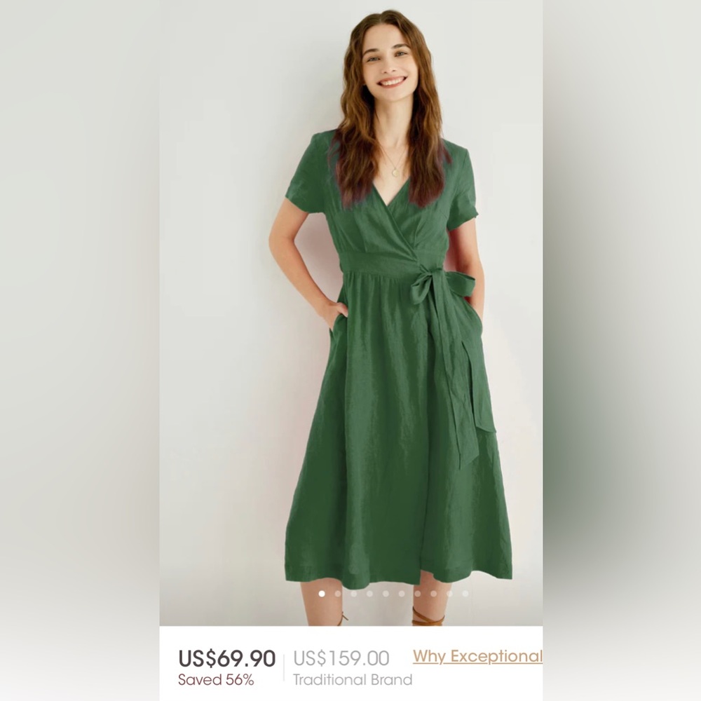 NWT linen wrap dress size L